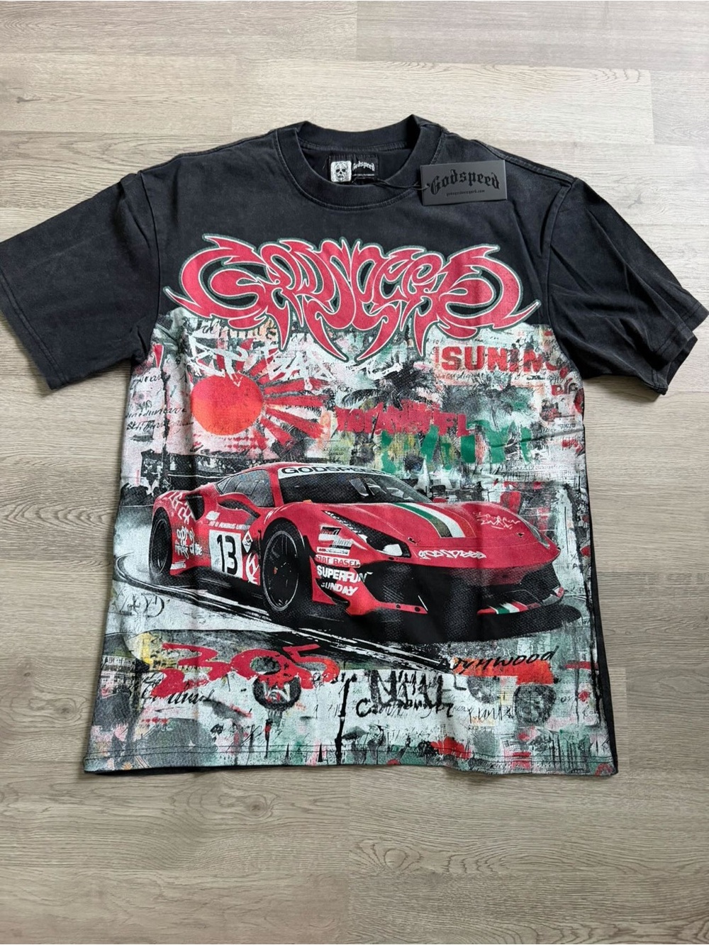 Godspeed Black & Red Graphic Racing T-Shirt